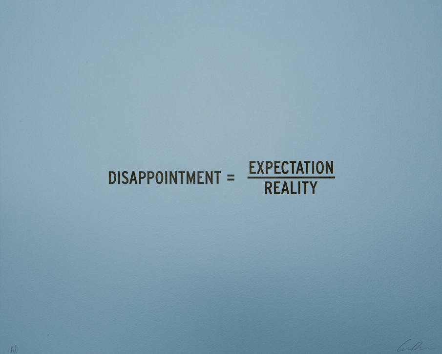 Disappointment = Expectation / Reality